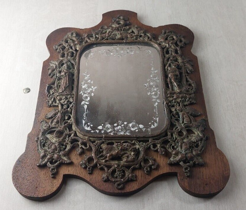 Rare ancien tableau miroir - ancien, /