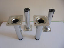 Lot x 4 pied table basse inox chrome brillant hauteur 15 cm Tbe