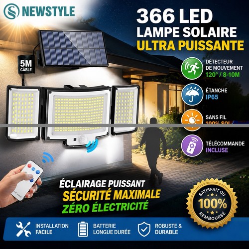 Projecteur solaire led - led, 366