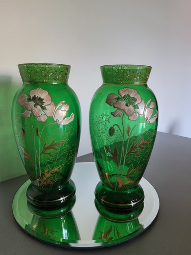 Paire vases verre - paire,