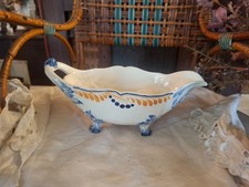 Saucière Creil et Montereau Modèle Alsace Déco Orange Bleu