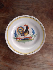 Ancienne Assiette Epinal Coq A Tête Noire 19 Ème