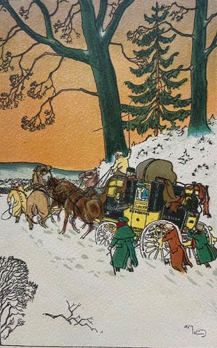 Lithographie coloriée - , au