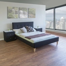 Lit en Tissu Double Rembourré