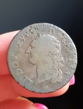 L11103 Louis XVI sol 1791 .A Paris léopard pièce de monnaie royale royal french 