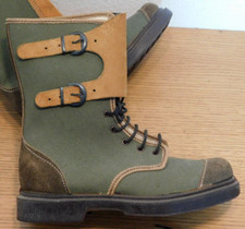 vintage LE VENTOUX taille 38.5 chaussures bottines boots bottes RANGERS en toile