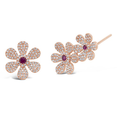 14k rose naturel rubis - or,