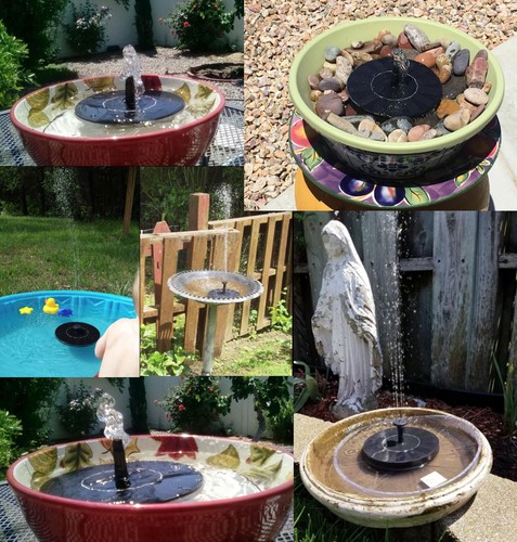 Solar powered bird bath - solar,