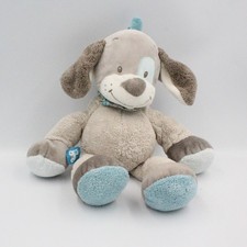 Doudou chien gris bleu train