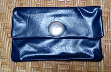 Pochette à main femme vintage bleu marine. Minaudière.