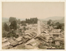Japon, View of Hatsuishi at Nikko  Vintage albumen print.  Tirage albuminé aqu