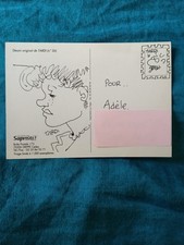 Jacques TARDI Dédicace atypique sur carte postale ADÈLE BLANC-SEC (1993 )