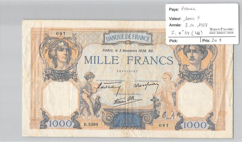 Billet 1000 francs - billet,