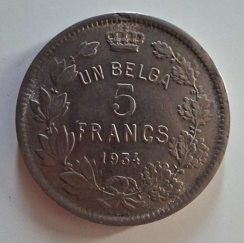 Francs belge 1934 nickel - francs,