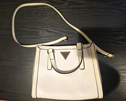 Guess white logo satchel - satchel, top