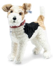 Steiff' Foxy ' Fox Terrier - Mohair Souple Jouet de Collection Chiot Chien -