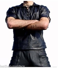 Chemise En Cuir Avec Lacets