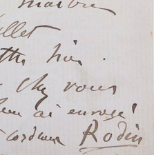 Auguste RODIN - Au sujet de marbres qu'il souhaite faire emporter