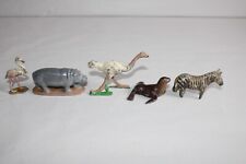 Anciens jouets en plomb, lot de 5 animaux de la savane Quiralu, BF, autre...