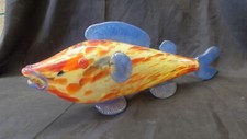 grand poisson verre cristal de Murano 40 cm bout de la queue recollé