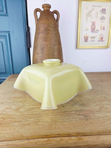 Abat jour opaline jaune pastel - opaline,