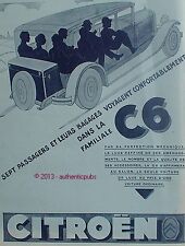 PUBLICITE CITROEN C6 LA FAMILIALE 7 PASSAGERS ET BAGAGES DE 1929 FRENCH AD CAR