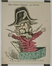 Faustin Mon cadeau d'Etrennes 1870 Estampe en couleur Politique Caricature