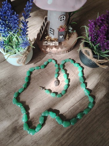 Collier chaîne perles vertes
