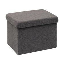 Pouf Cube avec Espace de Rangement, Cube Pliable avec Couvercle, Coffre de Ra...