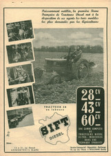 Publicité ancienne tracteur Sift matériel agricole 1955 issue de magazine