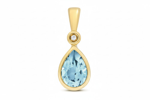 Pendentif larme topaze - , bleue