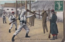 Infanterie Escrime à la Baïonnette LV&Cie 1908 Carte Militaire Colorisée