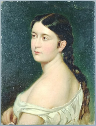 Ancien tableau portrait - "portrait, de