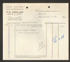 BLOIS (41) MATERIAUX de CONSTRUCTION / AGGLOMERE "Vve L. MIRGAIN" en 1956