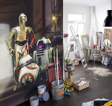Papier Peint Star Wars 254x184cm Chambre D'Adolescent Photo Mur Trois Droids XL