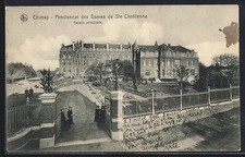 CPA Chimay, Pensionnat des Dames de Ste Chrétienne, Facade principale 1909 