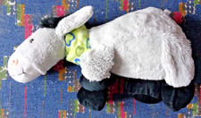 SOR /  DOUDOU PELUCHE ANE CHEVAL GRIS NOIR BANDANA FOULARD VERT COEUR  36CM KOM9