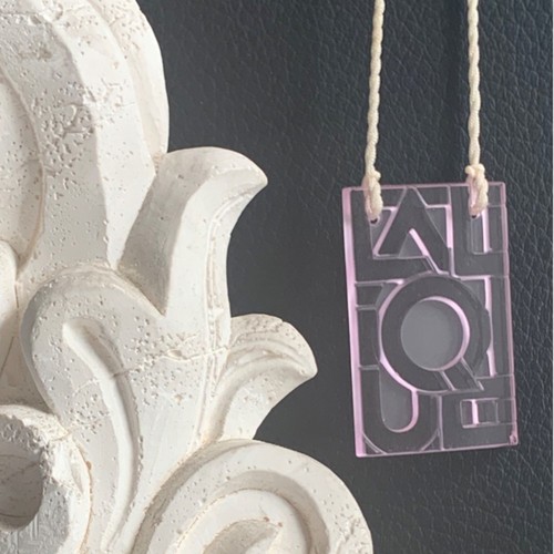 Pendentif plaque cristal - , rose