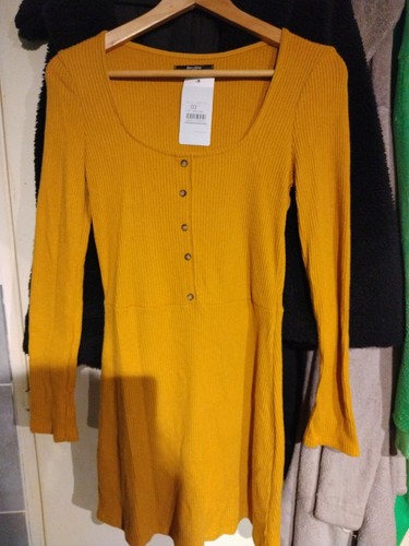 Robe bershka jaune - robe, moutarde