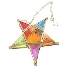 Bougeoir en verre de couleur