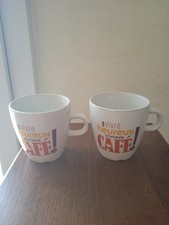 Lot de 2 tasses à café ou mugs Maison du café avec poignées H 9 cm D 8,5 cm