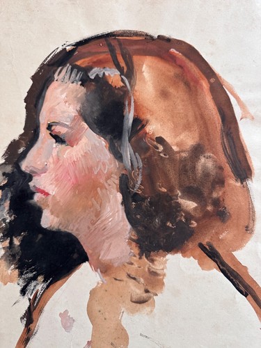 Ancien dessin portrait jeun - dessin,