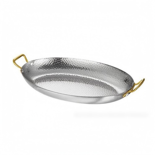 Plat ovale inox - inox, poignées