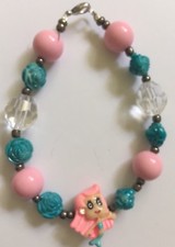 New! Bubble Guppy Bracelet Custom Made Boutique Bead Bracelet 9.5in Pink Teal