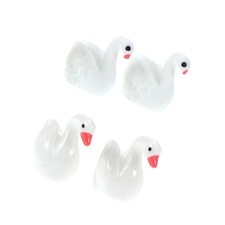  4 Pcs Résine Cygne Miniature