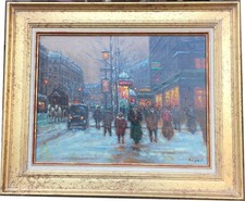 "Paris le soir sous la neige"