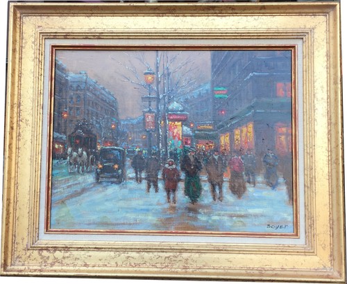 Paris soir sous neige - la, neige"