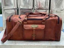 Sac de voyage week-end vintage en cuir pleine fleur pour homme (25 pouces)