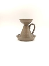 Bougeoir à main grès gris