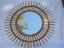 Grand Miroir soleil  en rotin